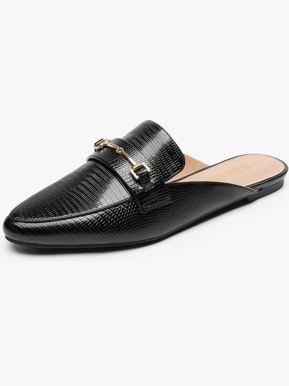 Pointed black Slip-On Mules